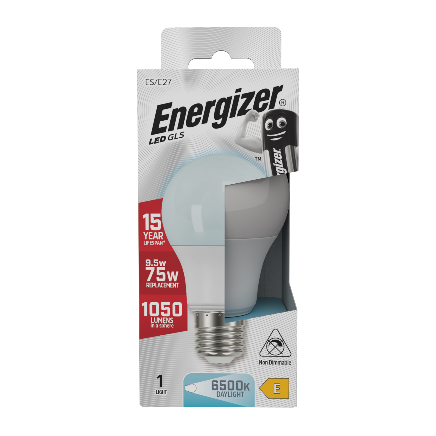 Energizer LED GLS E27 (ES) 1,050lm 9.5W 6,500K (Daylight), Box of 1